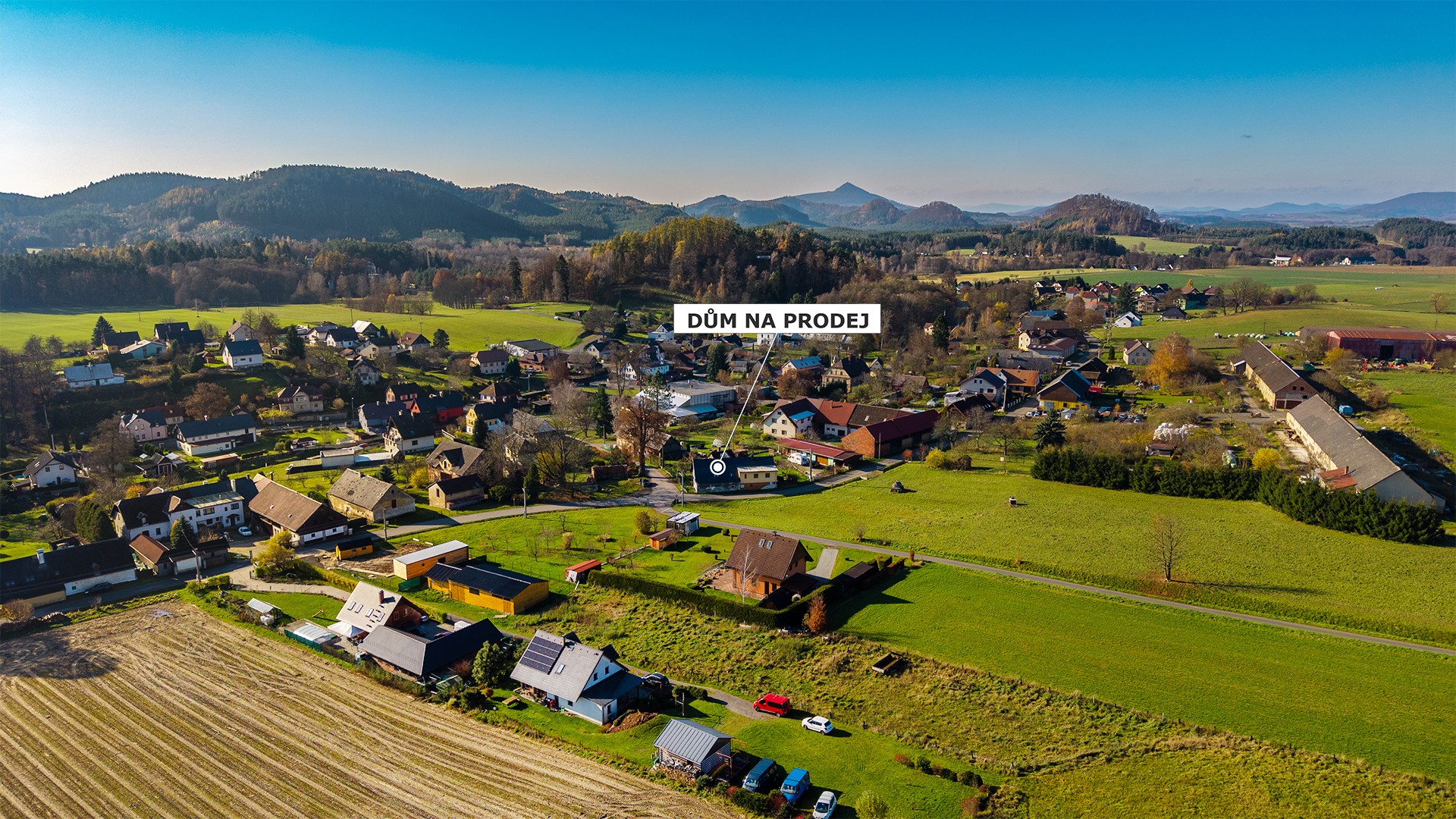 Dům, pohled s dronu